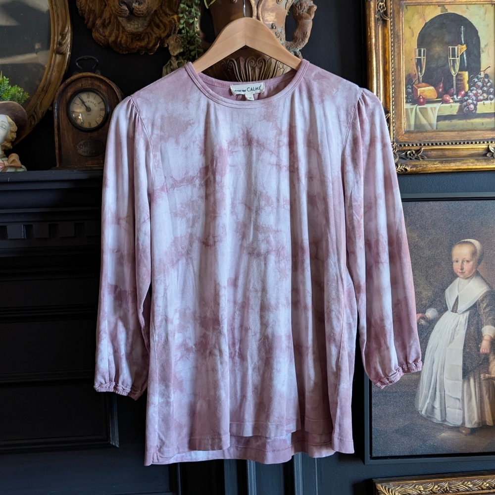 Johnny Was CALMÉ Tie Dye 3/4 Sleeve Top Size Medium